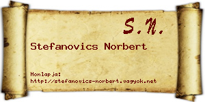 Stefanovics Norbert névjegykártya