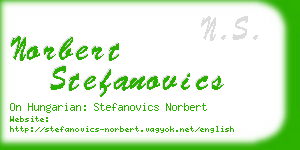 norbert stefanovics business card